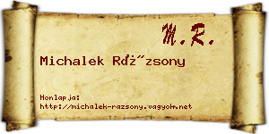 Michalek Rázsony névjegykártya